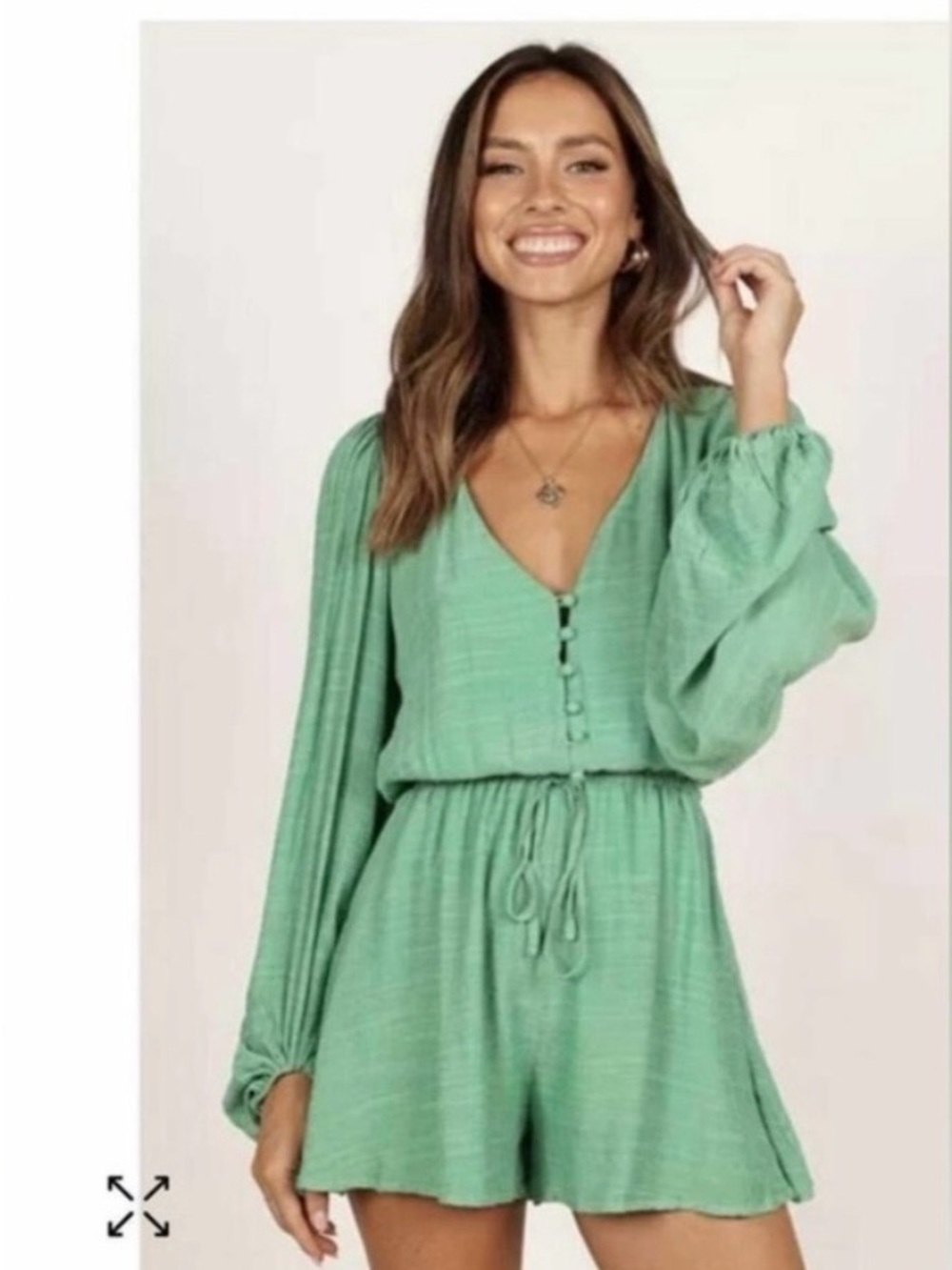 Petal and pup green romper